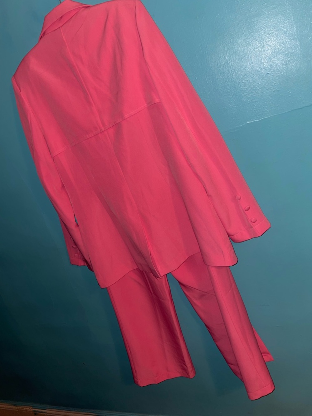 Women’s Pink Two-Piece Blazer and Wide-Leg Pant Set - Picture 11 of 14